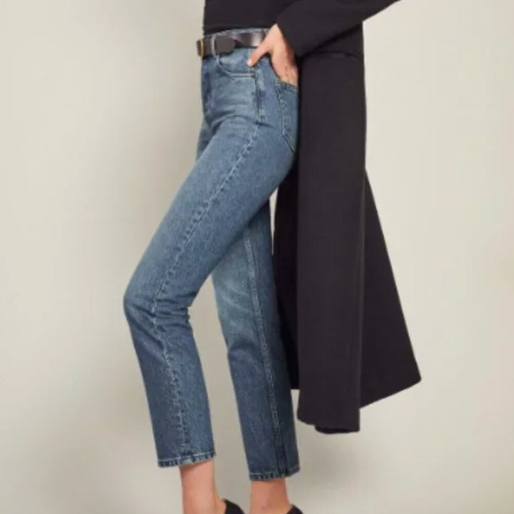 Reformation Shasta Destroyed Straight Leg Jeans Size 27